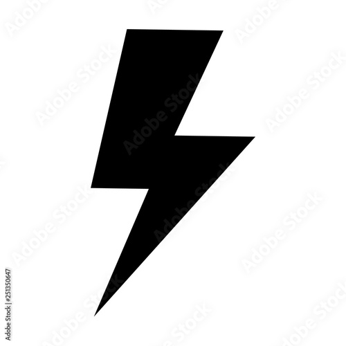 Flash icon, energy power vector isoluted on the white background