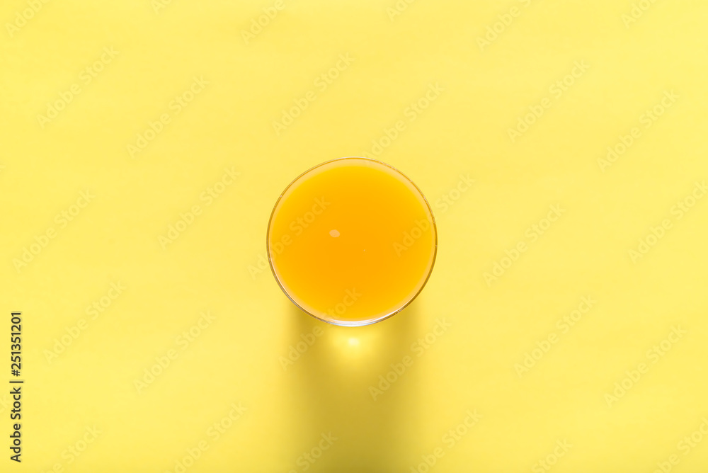 Fresh orange juice, top view