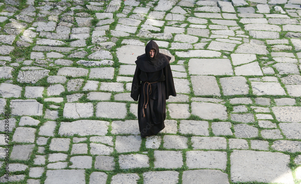 Naklejka premium Catholic monk. Ancient.