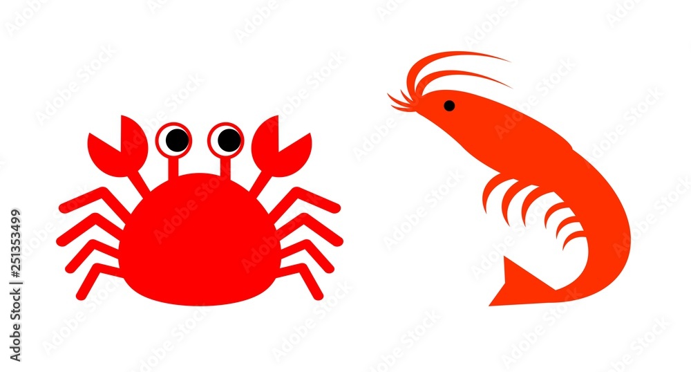 Obraz premium カニとエビ