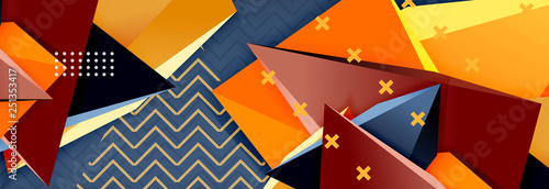3d triangular shapes geometric background. Origami style pattern with triange shapes for decorative design. Poster design. Line design. Modern presentation template