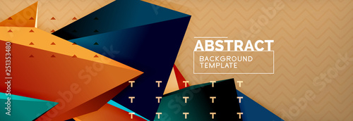 3d triangular shapes geometric background. Origami style pattern with triange shapes for decorative design. Poster design. Line design. Modern presentation template