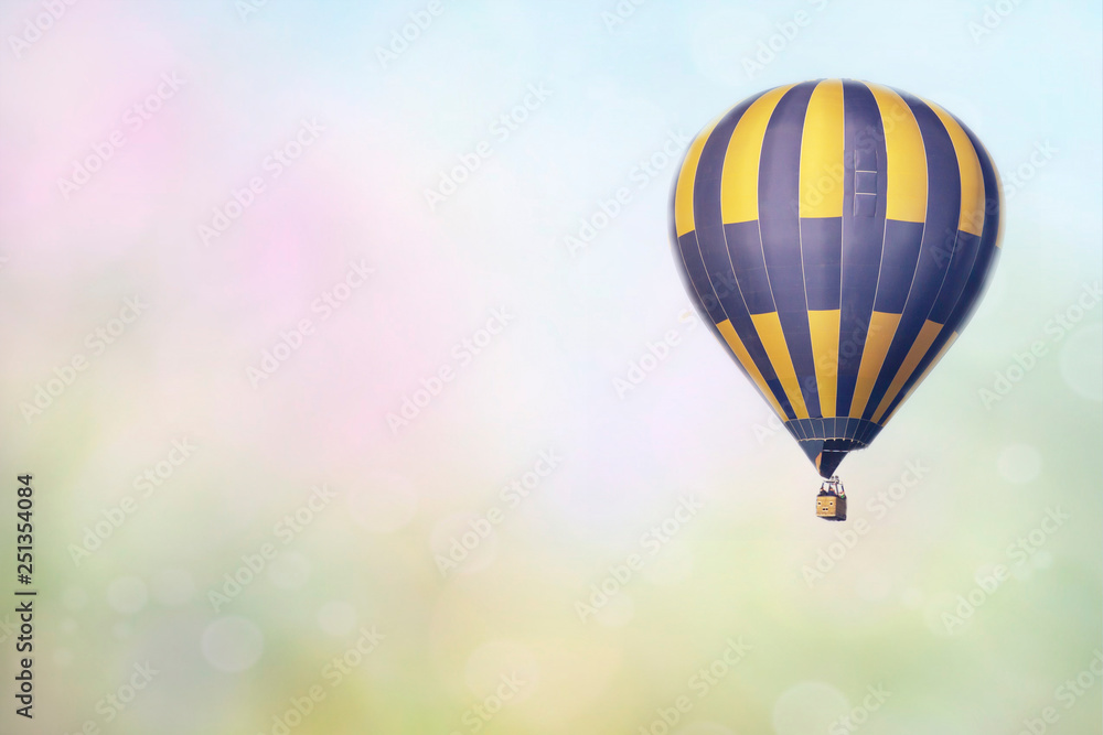 Fototapeta premium Spring background. Hot air balloon