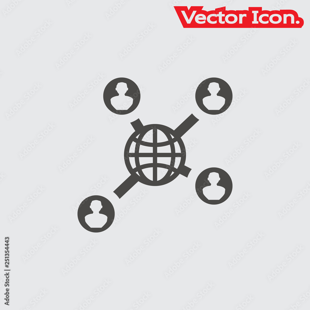 Social network icon isolated sign symbol and flat style for app, web and digital design. Vector illustration. Social network icon isolated sign symbol and flat style for app, web and digital design. Vector illustration.