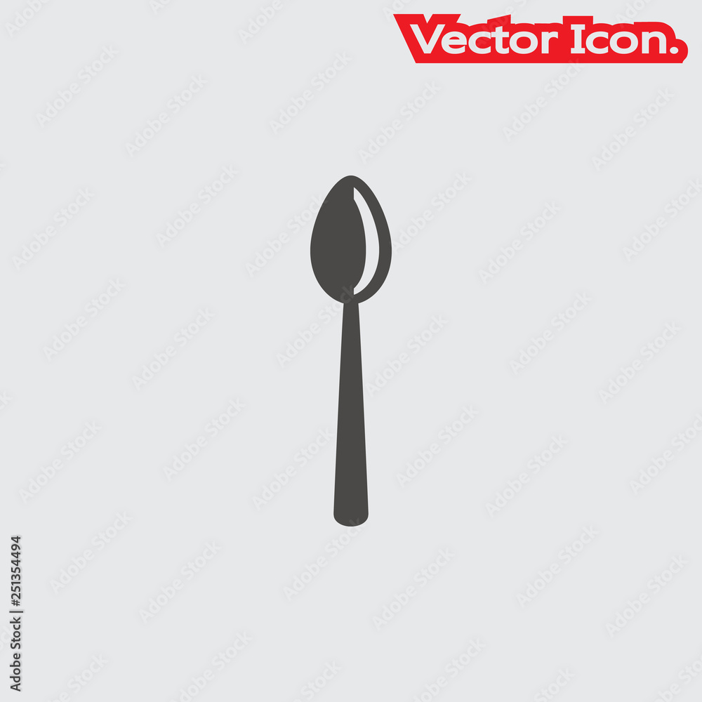 Spoon icon isolated sign symbol and flat style for app, web and digital design. Vector illustration.