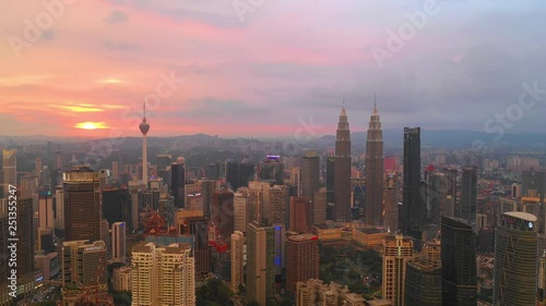 Wallpaper Mural sunset sky kuala lumpur downtown construction aerial panorama timelapse 4k malaysia Torontodigital.ca