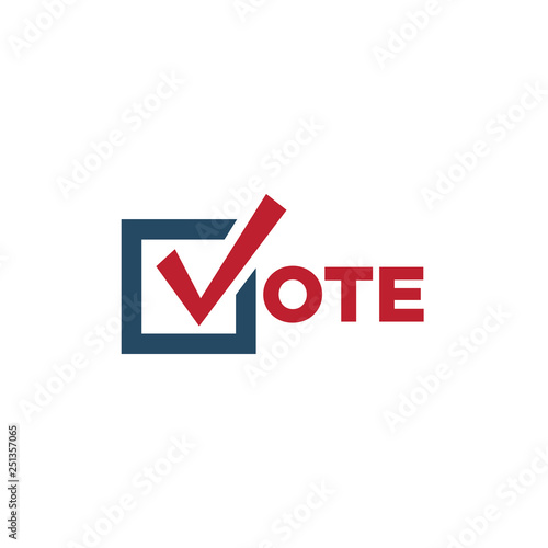 Voting 2020 Icon with Vote, Government, & Patriotic Symbolism and Colors
