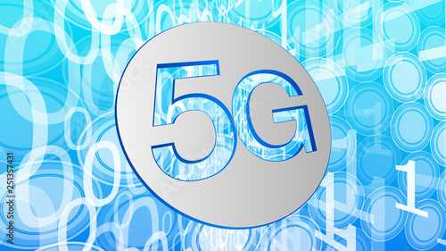 5th generation of mobile networks, binary code numbers backdrop vector conception