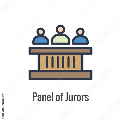 Law and Legal Icon Set with Judge, Jury, and Judicial icons