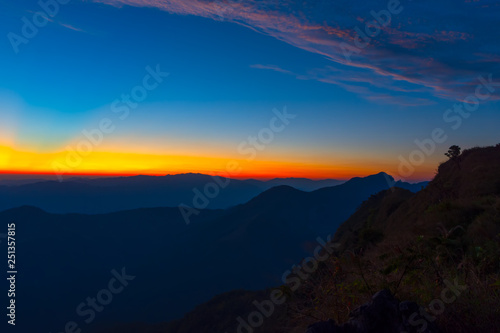 Landscape of sunrise on Mountain at  of  Doi Pha Phueng ,NAN,Thailand © rbk365