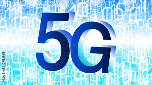 5G - latest generation of cellular mobile communications, abstract vector binary code