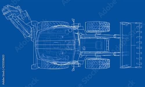 Sketch of Loading Shovel with Back Actor