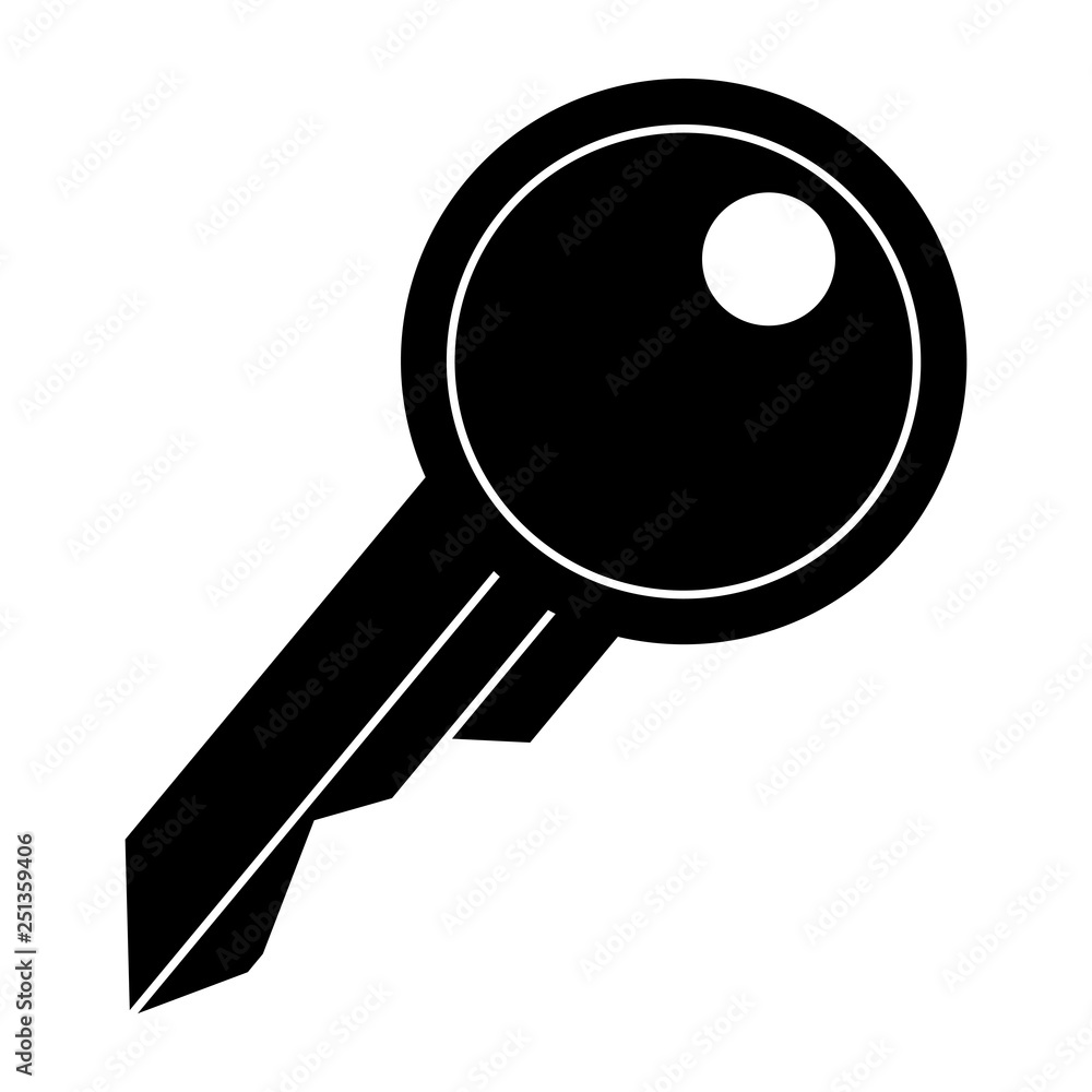 House key monochrome icon - vector House key monochrome icon - vector