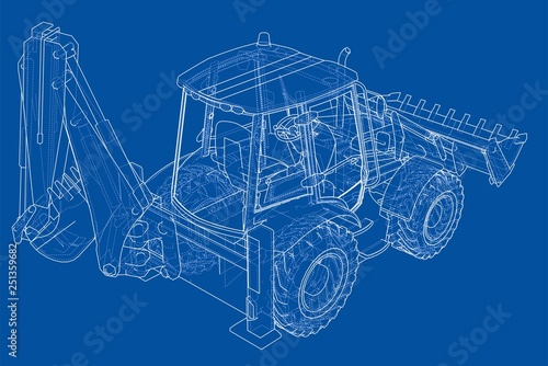 Sketch of Loading Shovel with Back Actor