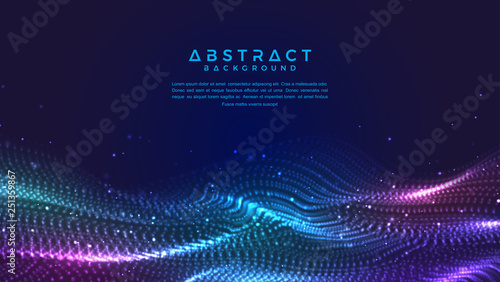 Dynamic abstract liquid flow particles background. Shining abstract particle flow background. Futuristic background with dots combination. Eps10 Vector background.