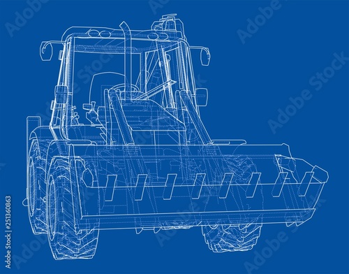 Sketch of Loading Shovel with Back Actor