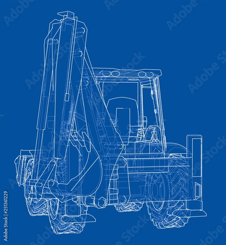 Sketch of Loading Shovel with Back Actor