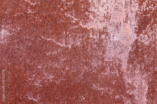 The texture of the old rusty, corrosion, oxidized sheet metal. Vintage Iron Background © Sergey