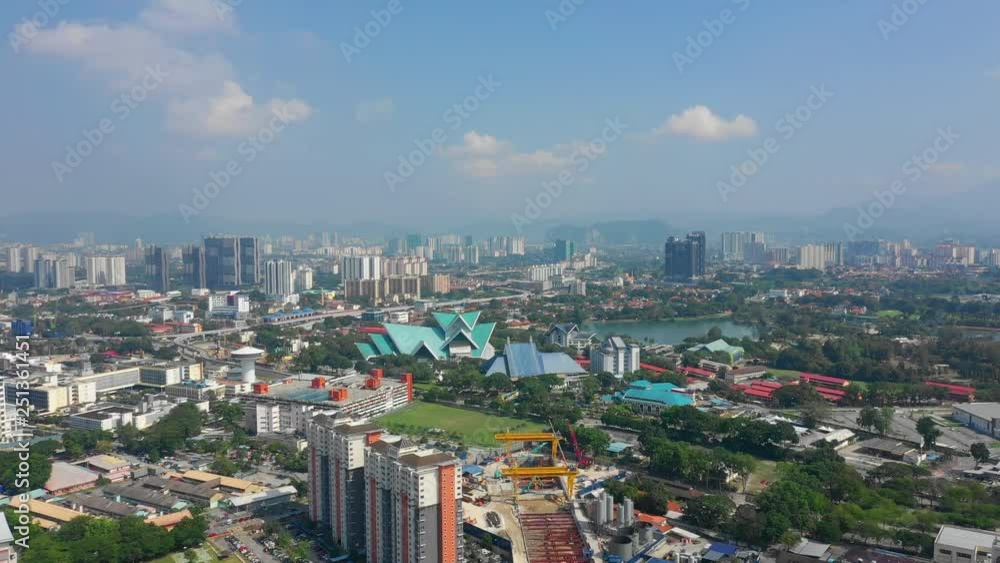 sunny day kuala lumpur city center famous park aerial panorama 4k malaysia sunny day kuala lumpur city center famous park aerial panorama 4k malaysia