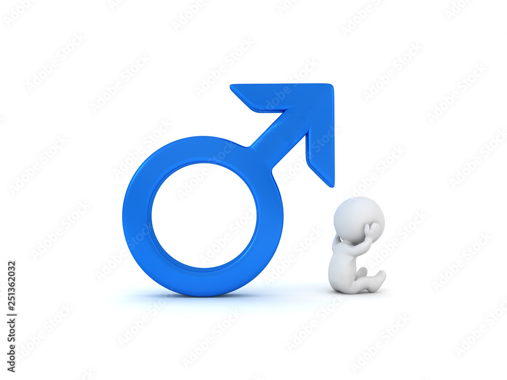 3D rendering of male depression concept 3D rendering of male depression concept