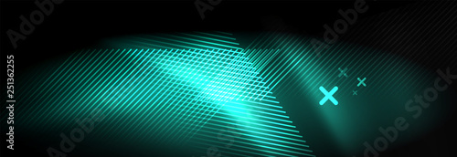 Neon glowing techno lines, hi-tech futuristic abstract background template with lines