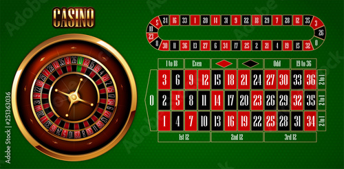 The design of casino advertising with elements of casino games on a green background.  3D vector. High detailed realistic illustration.