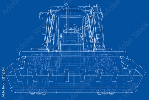 Sketch of Loading Shovel with Back Actor