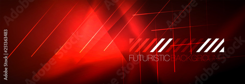 Neon glowing techno lines, hi-tech futuristic abstract background template with lines