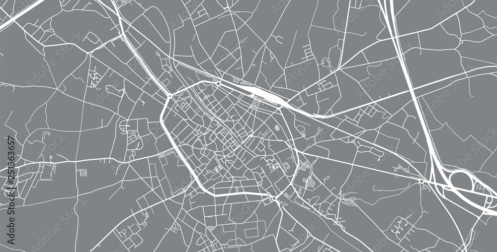 Fototapeta premium Urban vector city map of Tournai, Belgium
