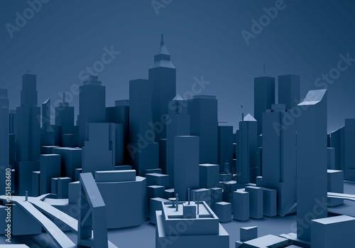 City Center 3d rendering, illustration 3d