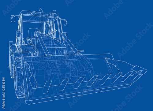 Sketch of Loading Shovel with Back Actor