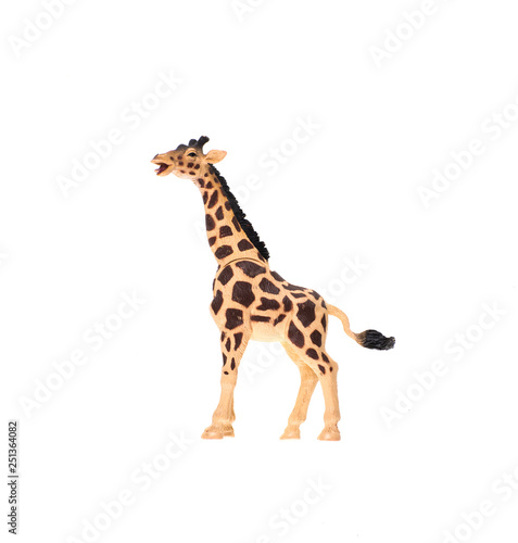 toy giraffe on white isolated background