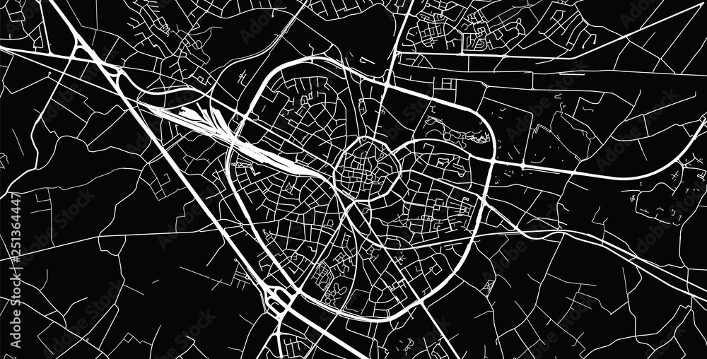 Fototapeta Urban vector city map of Hasselt, Belgium