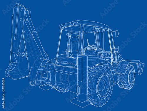 Sketch of Loading Shovel with Back Actor