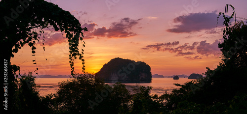 Sunset in Thalane Beach, Krabi Province, Thailand photo