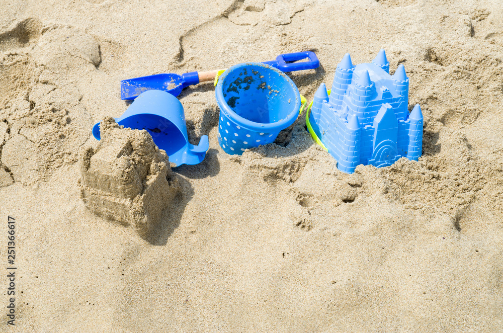 Children's beach toys and sand castle Children's beach toys and sand castle