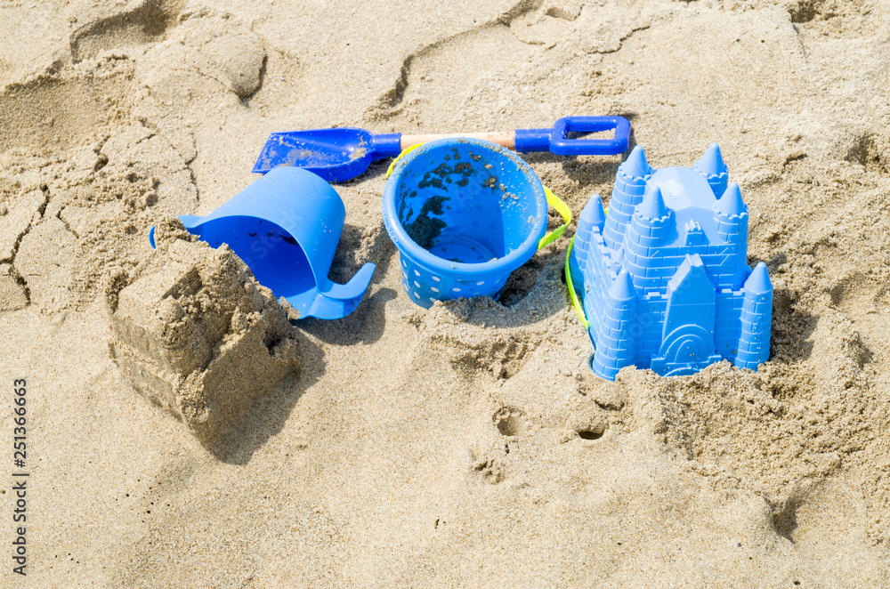 Children's beach toys and sand castle Children's beach toys and sand castle