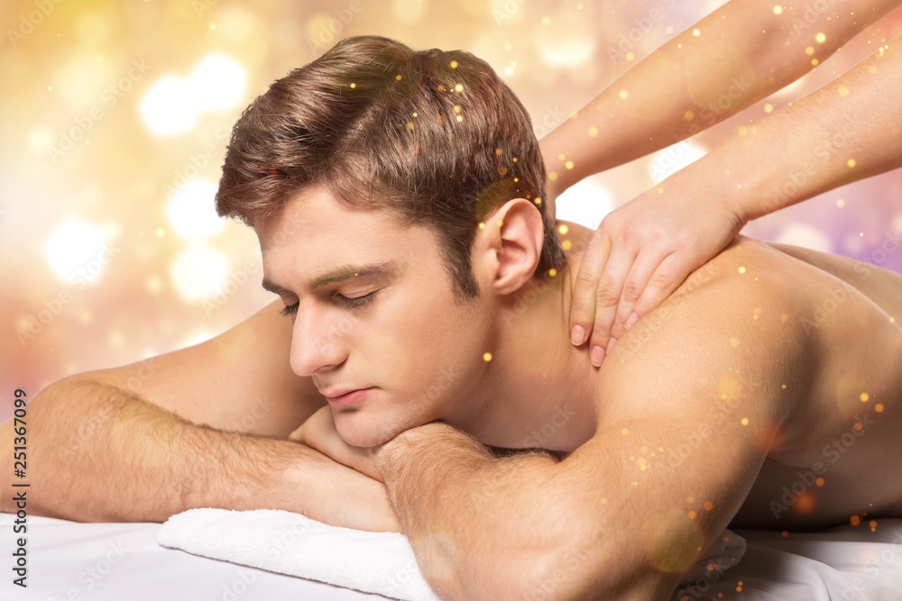 Beautiful young woman relaxing with massage Beautiful young woman relaxing with massage