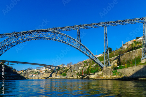 Maria Pia Bridge and the Infante bridge, in Porto