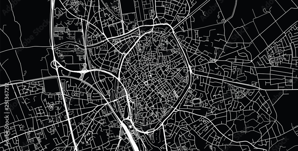 Fototapeta premium Urban vector city map of Bruges, Belgium