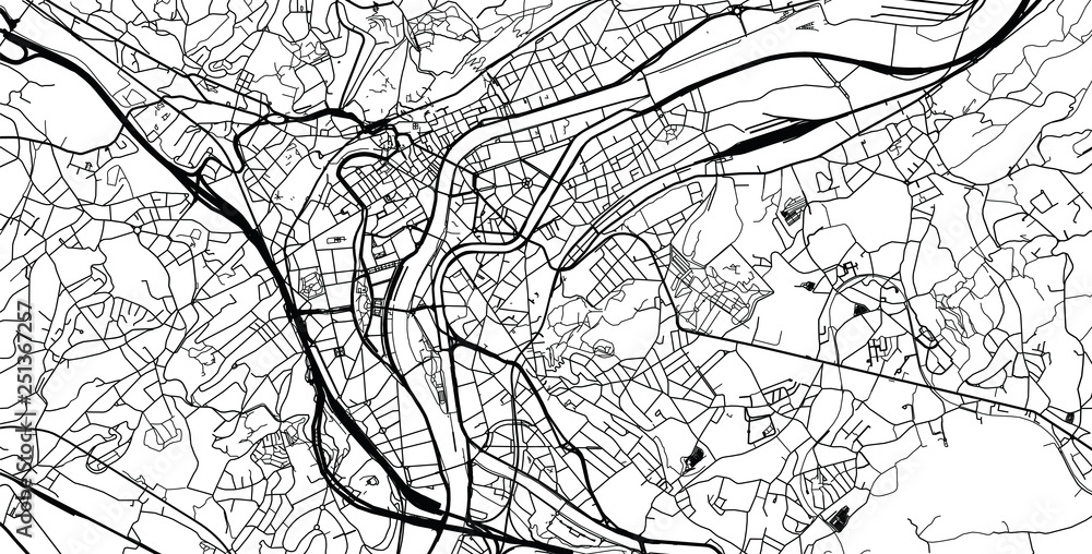 Fototapeta premium Urban vector city map of Liege, Belgium