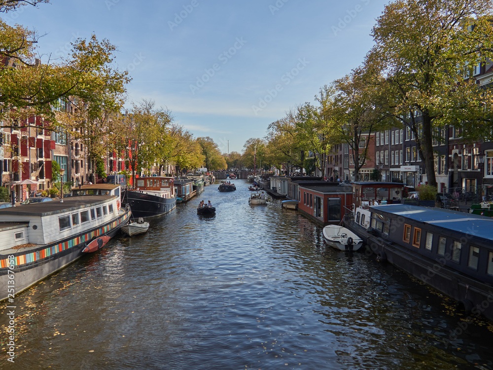 Amsterdam canal on a sunny day 