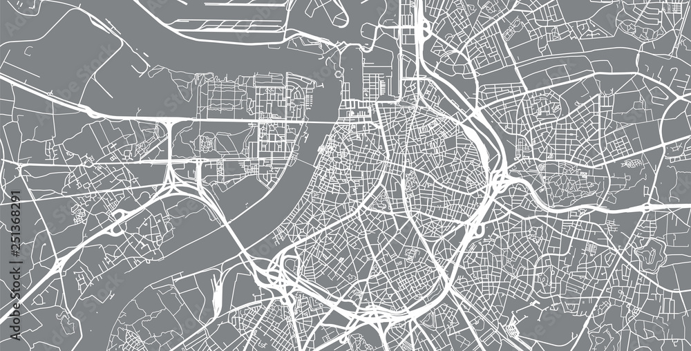Obraz premium Urban vector city map of Antwerp, Belgium