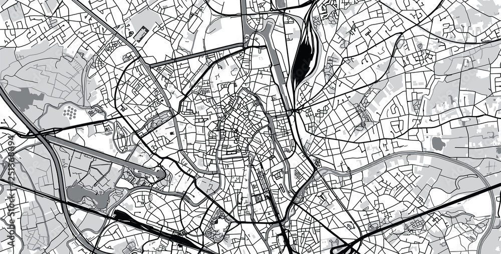 Fototapeta Urban vector city map of Ghent, Belgium