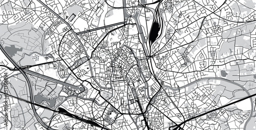 Urban vector city map of Ghent, Belgium