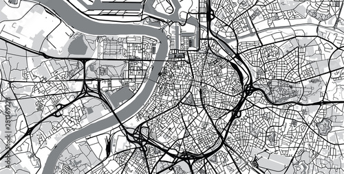 Urban vector city map of Antwerp, Belgium