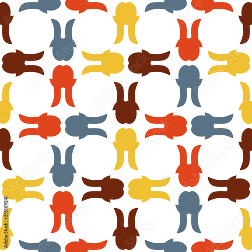 Bright seamless pattern with alternate geometric elements.