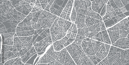 Urban vector city map of Brussels, Belgium