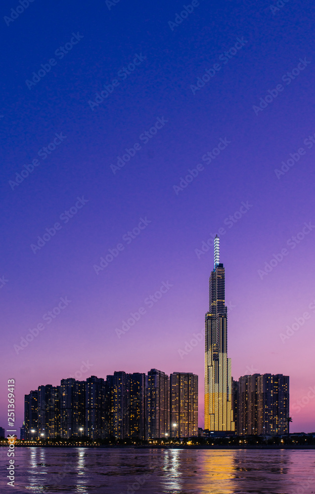 Obraz premium Landmark 81 is a super-tall skyscraper in Ho Chi Minh City, Vietnam. Landmark 81 is the tallest building in Vietnam and the 14th tallest building in the world