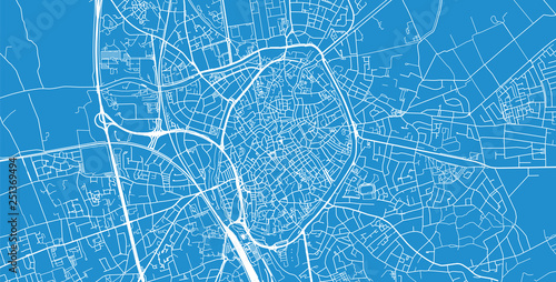 Valokuvatapetti Urban vector city map of Bruges, Belgium